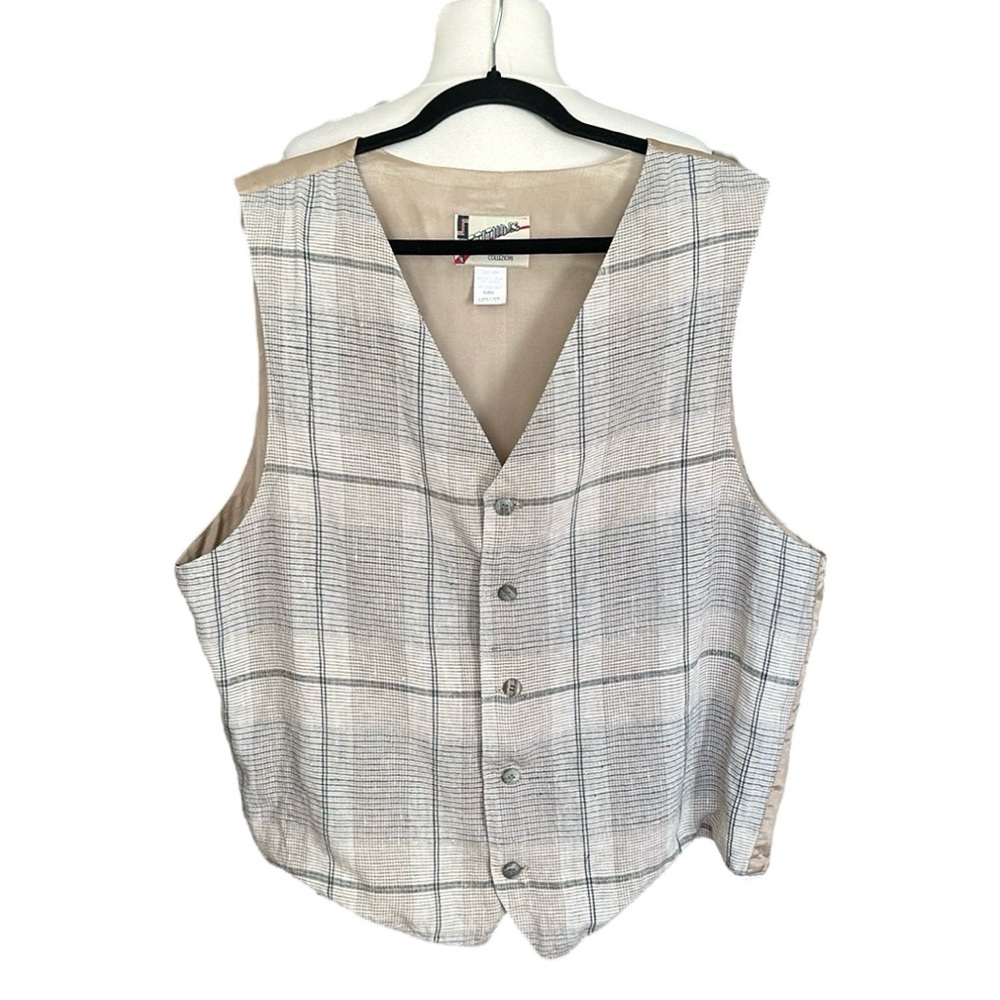 ATTITUDES Collezioni Vintage Linen Waistcoat Vest